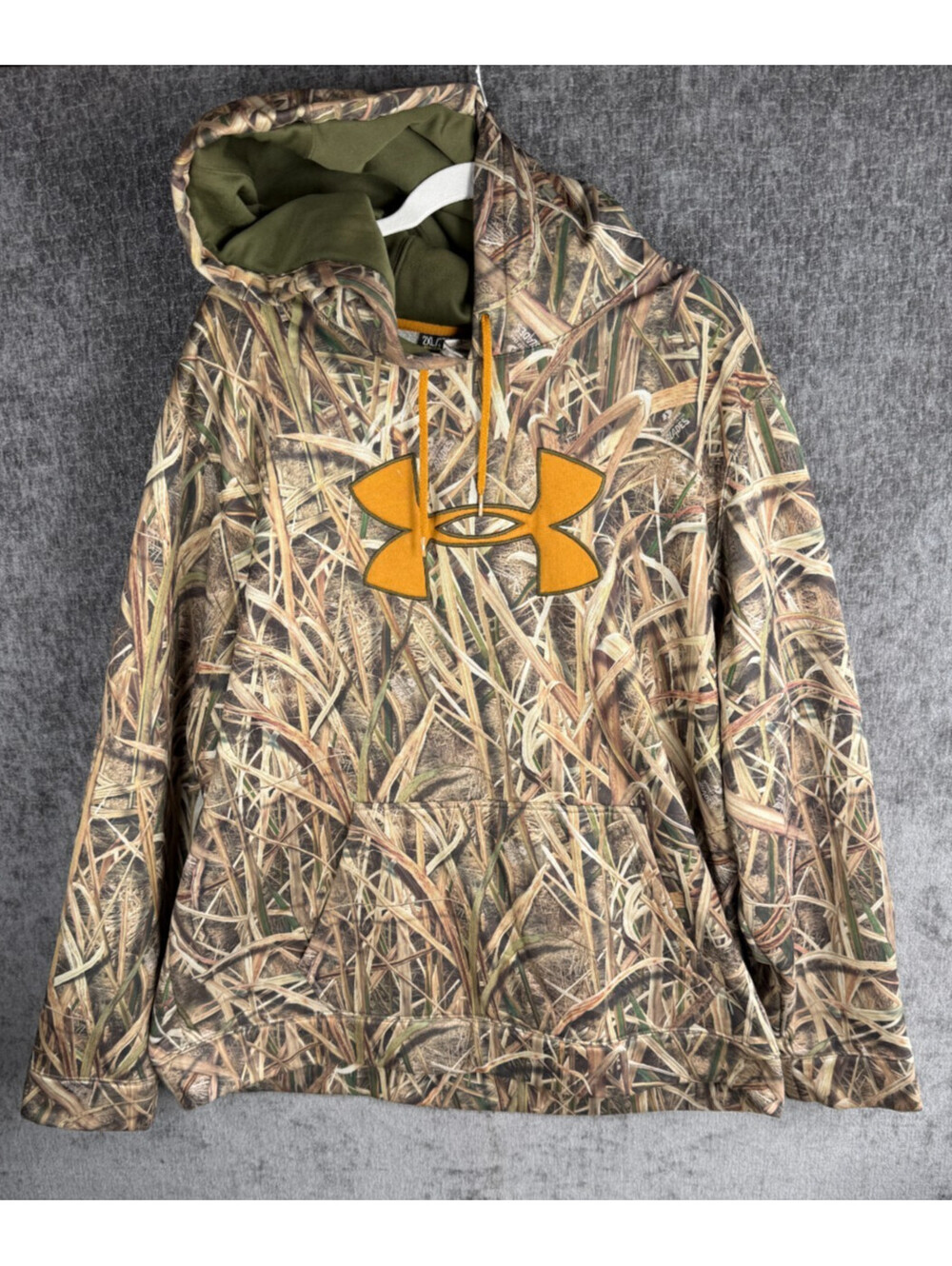 Under Armour Hoodie Mens 2XL Mossy Oak Shadow Grass Blades Camo ColdGear Fleece